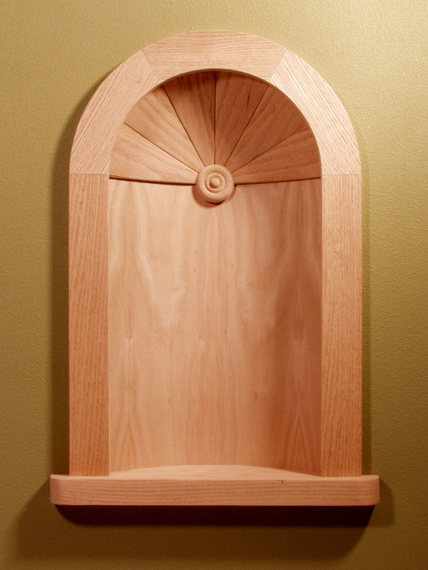 Bella Red Oak Wall Niche